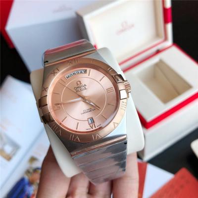 Replica Constellation Japan Miyota 8215 Automatic Mens Watch Silver Dial Two Tone Rose Gold B E379