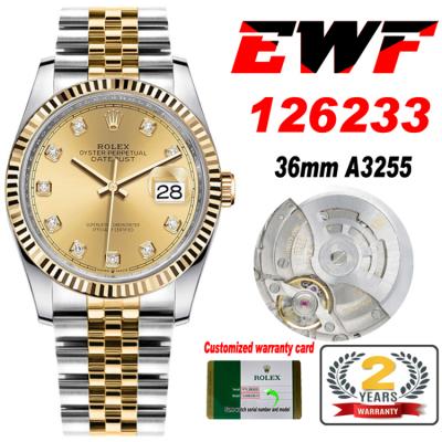 EWF Datejust 36 126233 A3235 Auto Unisex Watch Two...