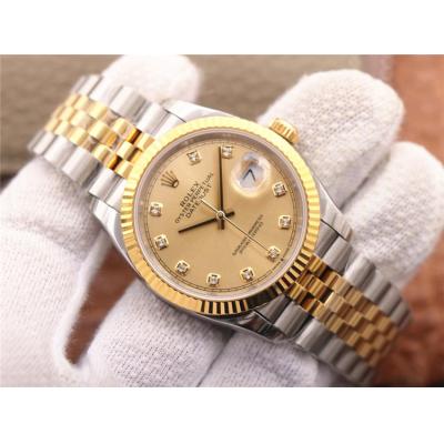 EWF Datejust 36 126233 A3235 Auto Unisex Watch Two Tone YG Champagne Dimamond 904L Jubilee Bracelet Best Best Edition