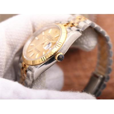 EWF Datejust 36 126233 A3235 Automatic Unisex Watch Two Tone YG Champagne Stick Dial 904L Jubilee Bracelet Best Edition