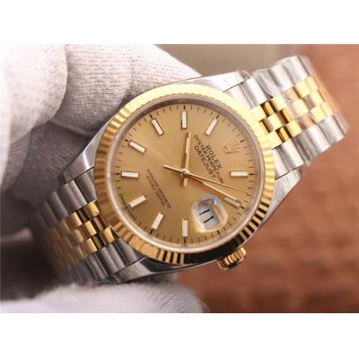 EWF Datejust 36 126233 A3235 Automatic Unisex Watch Two Tone YG Champagne Stick Dial 904L Jubilee Bracelet Best Edition