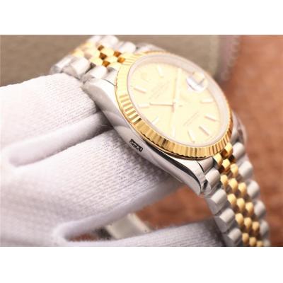 EWF Datejust 36 126233 A3235 Automatic Unisex Watch Two Tone YG Champagne Stick Dial 904L Jubilee Bracelet Best Edition