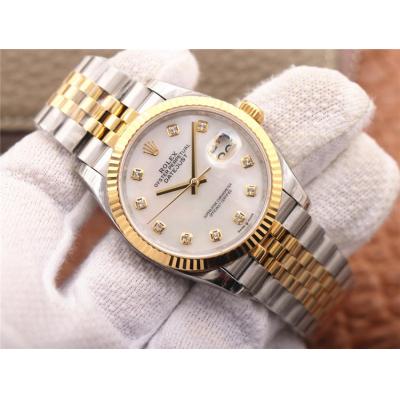 EWF Datejust 36 126233 A3235 Automatic Unisex Watch Two Tone YG MOP Diamonds Dial 904L Jubilee Bracelet Best Edition