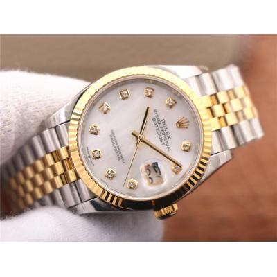 EWF Datejust 36 126233 A3235 Automatic Unisex Watch Two Tone YG MOP Diamonds Dial 904L Jubilee Bracelet Best Edition