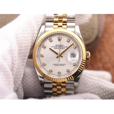 EWF Datejust 36 126233 A3235 Automatic Unisex Watch Two Tone YG MOP Diamonds Dial 904L Jubilee Bracelet Best Edition