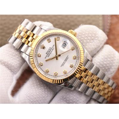 EWF Datejust 36 126233 A3235 Automatic Unisex Watch Two Tone YG MOP Diamonds Dial 904L Jubilee Bracelet Best Edition