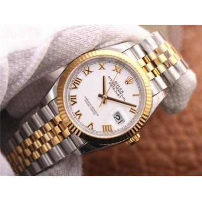 EWF Datejust 36 126233 A3235 Automatic Unisex Watch Two Tone YG White Roman Dial 904L Jubilee Bracelet Best Edition