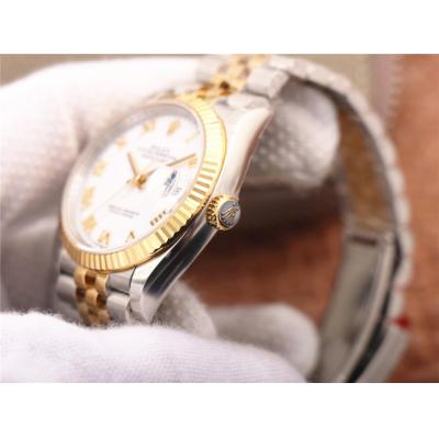 EWF Datejust 36 126233 A3235 Automatic Unisex Watch Two Tone YG White Roman Dial 904L Jubilee Bracelet Best Edition