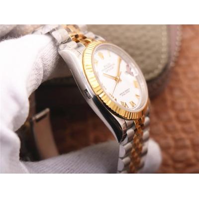 EWF Datejust 36 126233 A3235 Automatic Unisex Watch Two Tone YG White Roman Dial 904L Jubilee Bracelet Best Edition