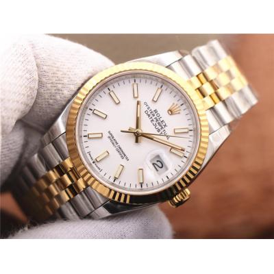 EWF Datejust 36 126233 A3235 Automatic Unisex Watch Two Tone YG White Stick Dial 904L Jubilee Bracelet Best Edition