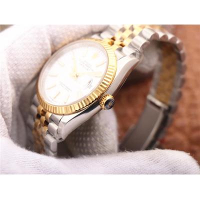 EWF Datejust 36 126233 A3235 Automatic Unisex Watch Two Tone YG White Stick Dial 904L Jubilee Bracelet Best Edition