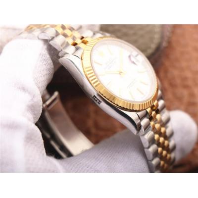 EWF Datejust 36 126233 A3235 Automatic Unisex Watch Two Tone YG White Stick Dial 904L Jubilee Bracelet Best Edition