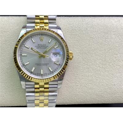 EWF Datejust 36 126233 A3235 Automatic Unisex Watch Two Tone YG Silver Stick Dial 904L Jubilee Bracelet Best Edition