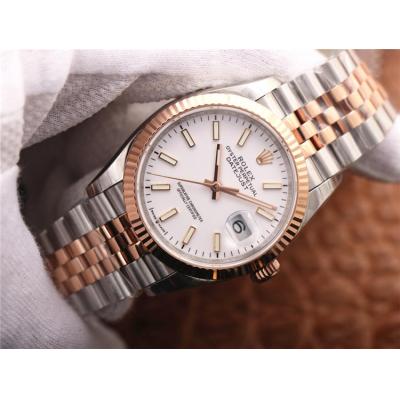 EWF Datejust 36 126233 A3235 Automatic Unisex Watch Two Tone RG White Stick Dial 904L Jubilee Bracelet Best Edition