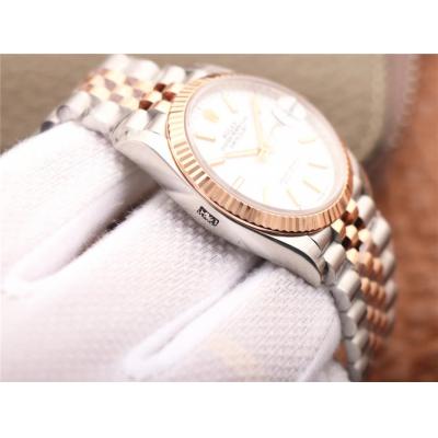 EWF Datejust 36 126233 A3235 Automatic Unisex Watch Two Tone RG White Stick Dial 904L Jubilee Bracelet Best Edition