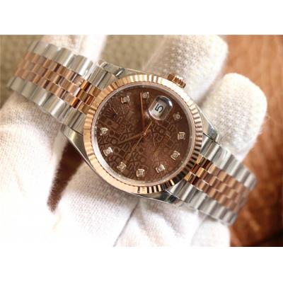 EWF Datejust 36 126233 A3235 Automatic Unisex Watch Two Tone RG Brown Logo Diamond Dial 904L Jubilee Bracelet Best Editi