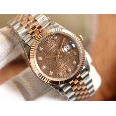 EWF Datejust 36 126233 A3235 Automatic Unisex Watch Two Tone RG Brown Logo Diamond Dial 904L Jubilee Bracelet Best Editi