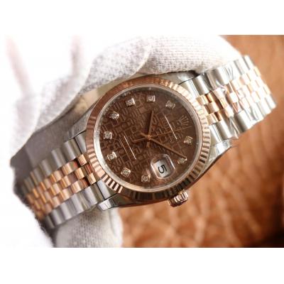 EWF Datejust 36 126233 A3235 Automatic Unisex Watch Two Tone RG Brown Logo Diamond Dial 904L Jubilee Bracelet Best Editi