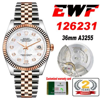 EWF Datejust 36 126233 A3235 Automatic Unisex Watc...