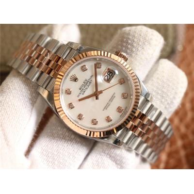 EWF Datejust 36 126233 A3235 Automatic Unisex Watch Two Tone RG MOP Diamond Dial 904L Jubilee Bracelet Best Edition