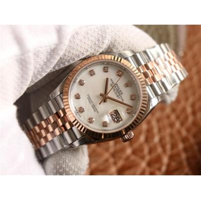 EWF Datejust 36 126233 A3235 Automatic Unisex Watch Two Tone RG MOP Diamond Dial 904L Jubilee Bracelet Best Edition