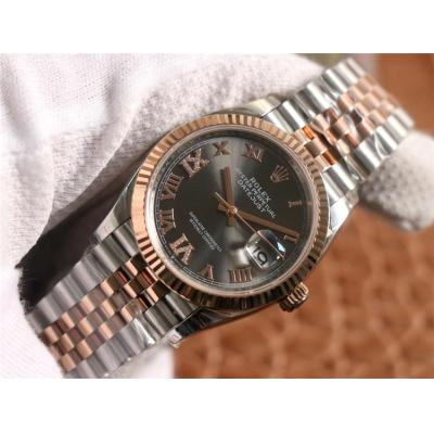 EWF Datejust 36 126233 A3235 Automatic Unisex Watch Two Tone RG Gray Roman Diamond 904L Jubilee Bracelet Best Edition