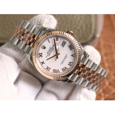 EWF Datejust 36 126233 A3235 Automatic Unisex Watch Two Tone RG White Roman Dial 904L Jubilee Bracelet Best Edition