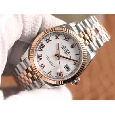 EWF Datejust 36 126233 A3235 Automatic Unisex Watch Two Tone RG White Roman Dial 904L Jubilee Bracelet Best Edition