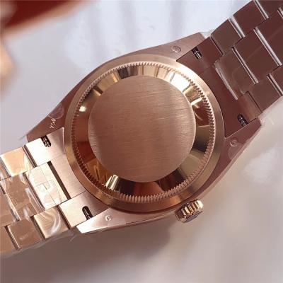 EWF DayDate 36 128349 A2836 Automatic Mens Watch RG Fluted Bezel Brown Diamond Dial President Bracelet Best Edition