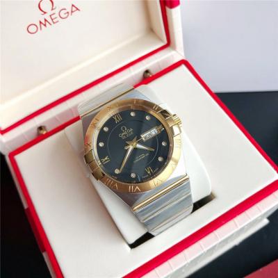 Replica Constellation Japan Miyota 8205 Automatic Mens Watch Black Dial Two Tone Rose Gold E E380