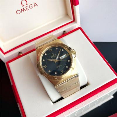 Replica Constellation Japan Miyota 8205 Automatic Mens Watch Black Dial Two Tone Rose Gold E E380