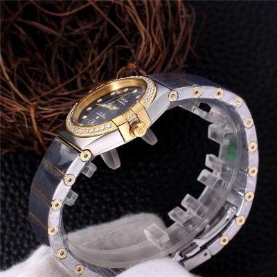 Replica Constellationto Japan Quartz Movement Womens Watch Starry Sky Dial Diamonds Case Two Tone Yellow Gold E383