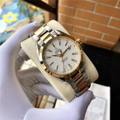 Replica Seamaster A2813 Automatic Movement Mens Watch Black Dial Two Tone Yellow Gold A E387