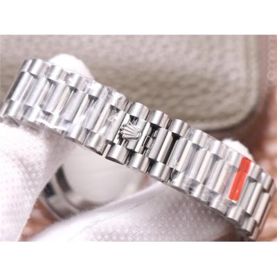 EWF DayDate 40 228345 A2836 Automatic Mens Watch Diamond Bezel Silver Dial President Bracelet Best Edition