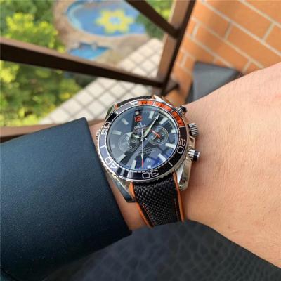 Replica Seamaster Japan OS Quartz Chronograph Movement Mens Watch Black Dial Nylon Strap E404