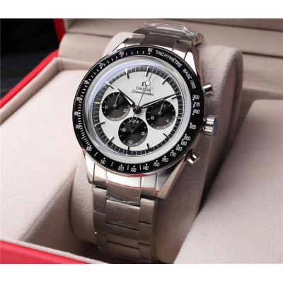 Replica Speedmaster A21j Automatic Movement Mens Watch Black Dial Stainless Steel A E405