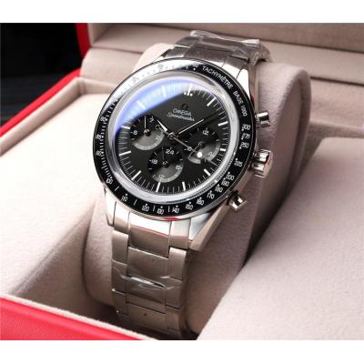 Replica Speedmaster A21j Automatic Movement Mens Watch Black Dial Stainless Steel A E405