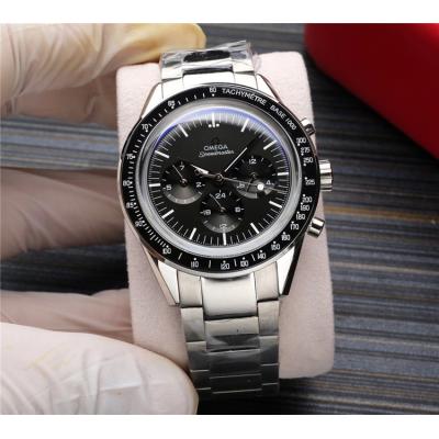 Replica Speedmaster A21j Automatic Movement Mens Watch Black Dial Stainless Steel A E405