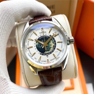 Replica Seamaster 8900 Automatic Movement Mens Watch White Dial Leather Strap A E412