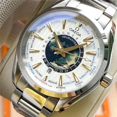 Replica Seamaster 8900 Automatic Movement Mens Watch White Dial Leather Strap A E412