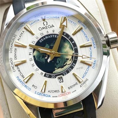 Replica Seamaster 8900 Automatic Movement Mens Watch White Dial Leather Strap A E412