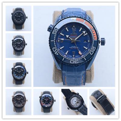 Replica Seamaster A2813 Automatic Movement Mens Watch Blue Dial Leather Strap A E417