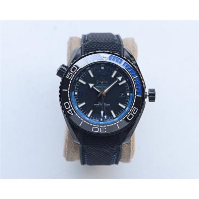 Replica Seamaster A2813 Automatic Movement Mens Watch Blue Dial Leather Strap A E417