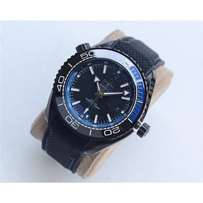 Replica Seamaster A2813 Automatic Movement Mens Watch Blue Dial Leather Strap A E417