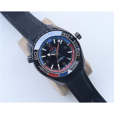 Replica Seamaster A2813 Automatic Movement Mens Watch Blue Dial Leather Strap A E417