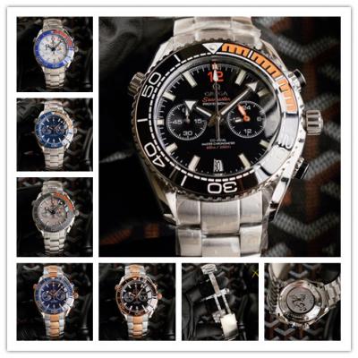 Replica Seamaster Japan VK Quartz Chronograph Movement Mens Watch Black Dial Stainless Steel E419