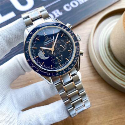 Replica Speedmaster A21j Automatic Movement Mens Watch Blue Dial Leather Strap A E425