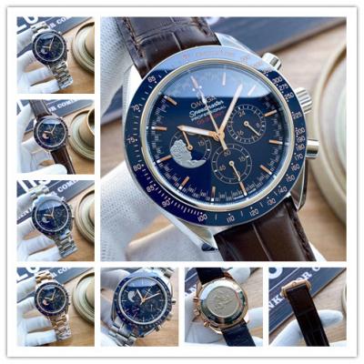 Replica Speedmaster A21j Automatic Movement Mens Watch Blue Dial Leather Strap A E425