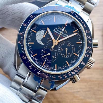 Replica Speedmaster A21j Automatic Movement Mens Watch Blue Dial Leather Strap A E425