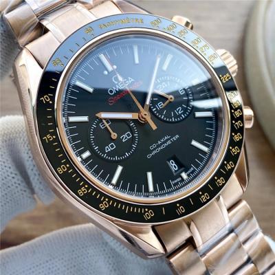 Replica Speedmaster A21j Automatic Movement Mens Watch White Dial Rose Gold B E425